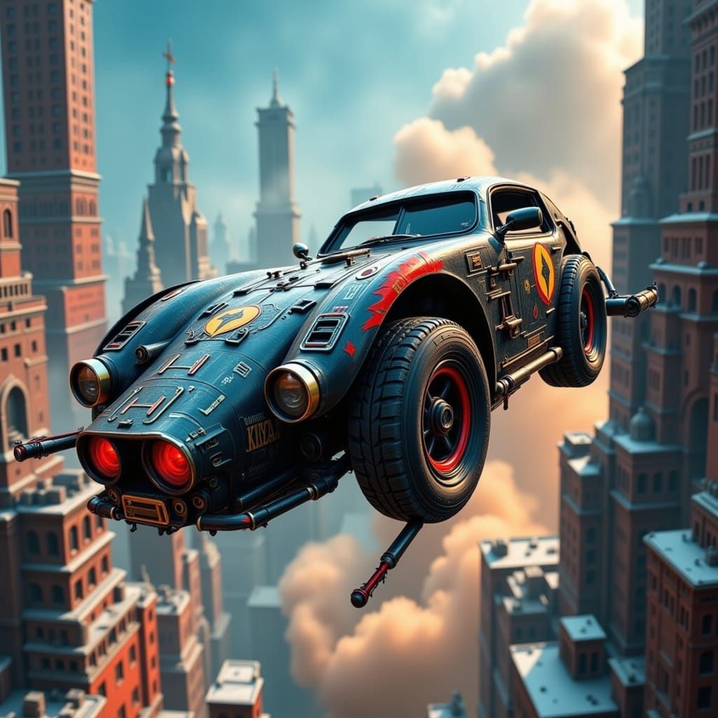 Flying Action Car Leaps Tall Buildings in a Single Bound