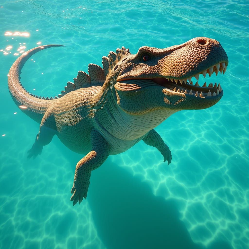Majestic Mastosaurus in Crystal Clear Waters