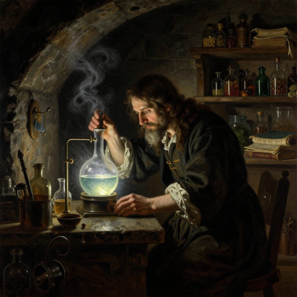 Alchemist's Obsession: Luminous Liquid in Dutch Golden Age S...