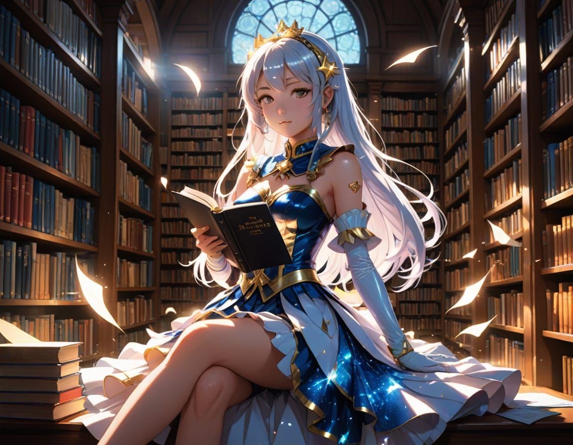 Sparkling Magical Girl Researches in Library, Anime Style