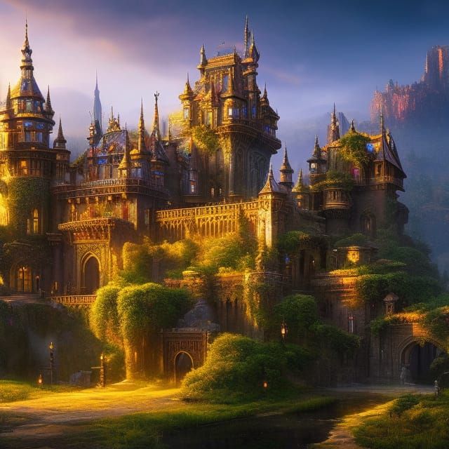 Fantastical Old World Castle in Detailed Matte Painting