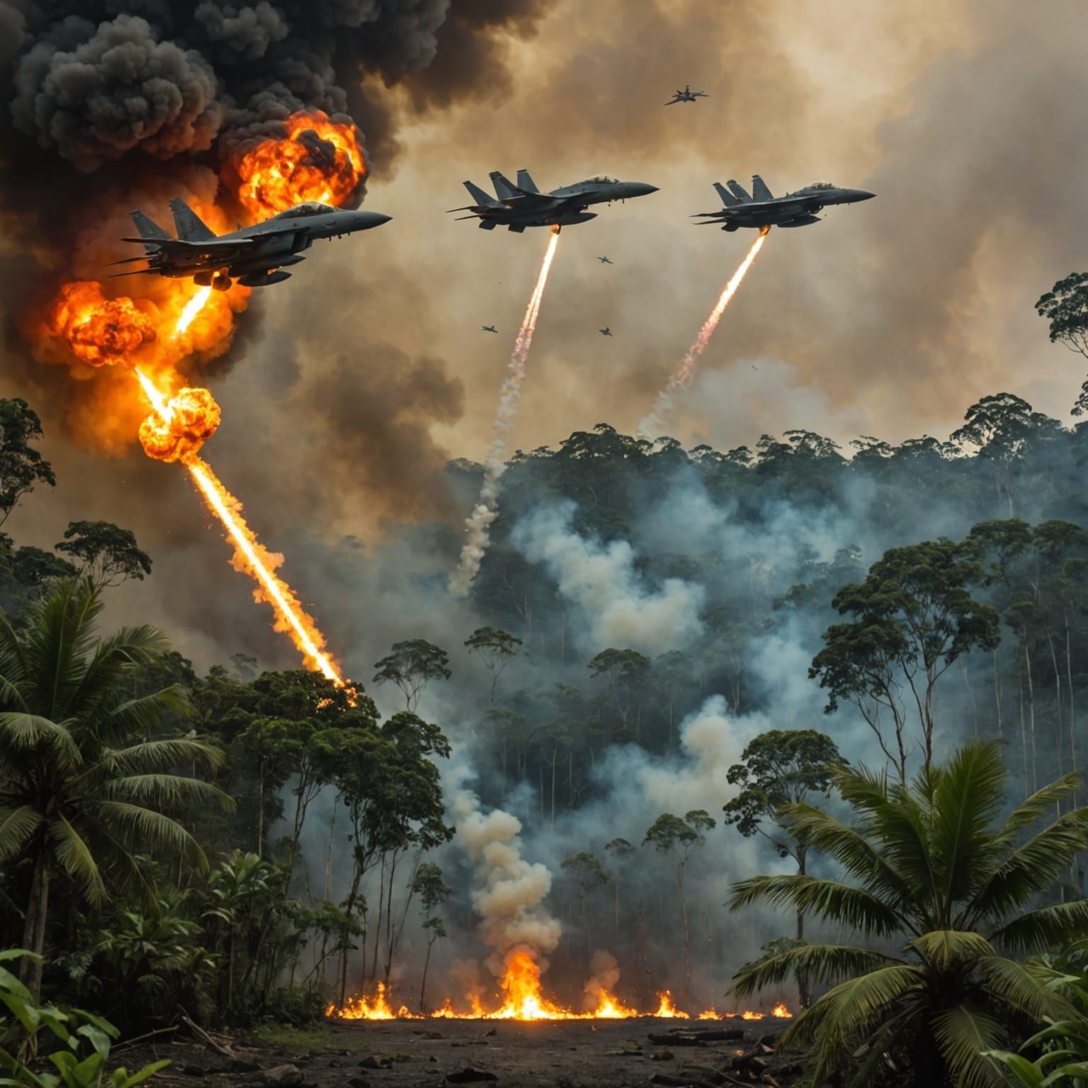 Warfare in a Burning Rainforest