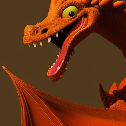 Friendly Ancient Dragon in Bright 3D Style