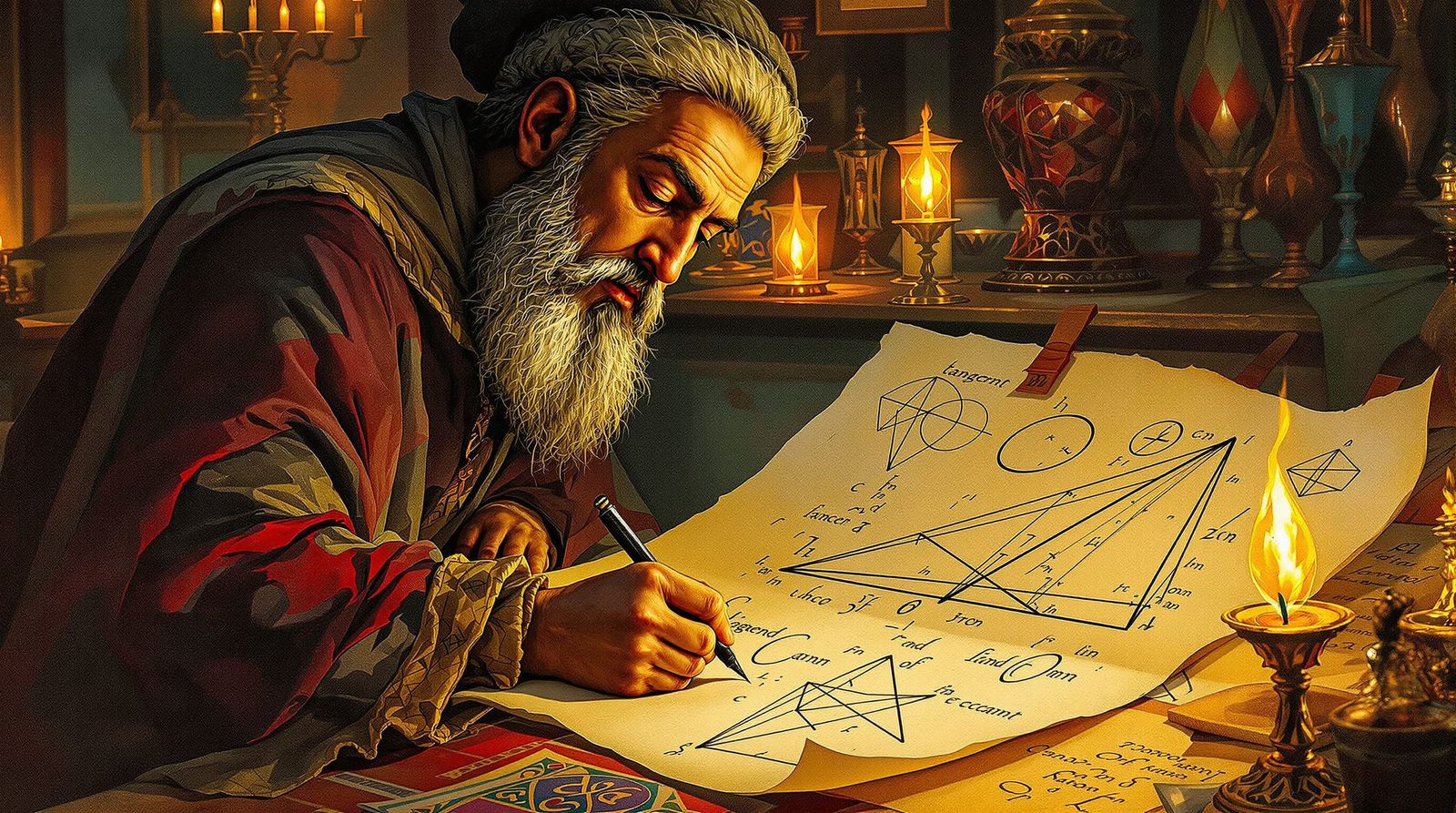 Medieval Scholar Abu al-Wafa Al-Buzjani Inscribes Trigonomet...