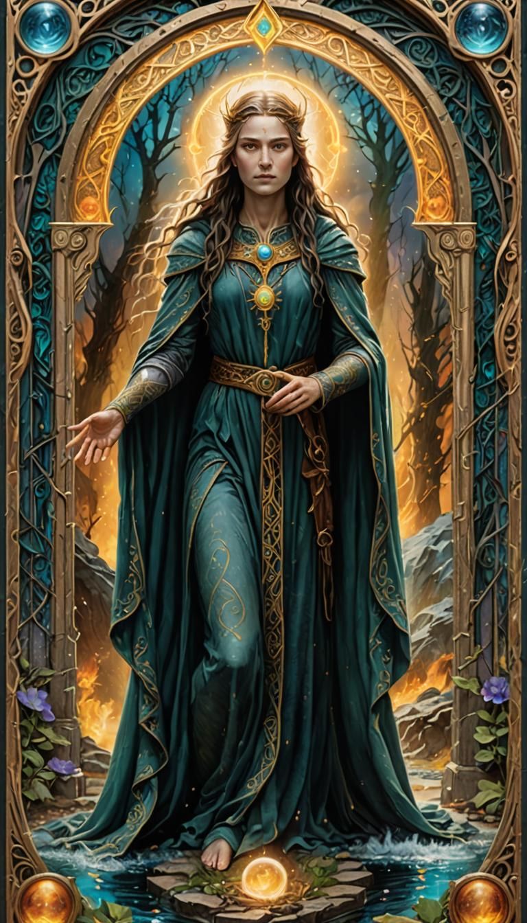 High Priestess Tarot Card in Lord of the Rings Style