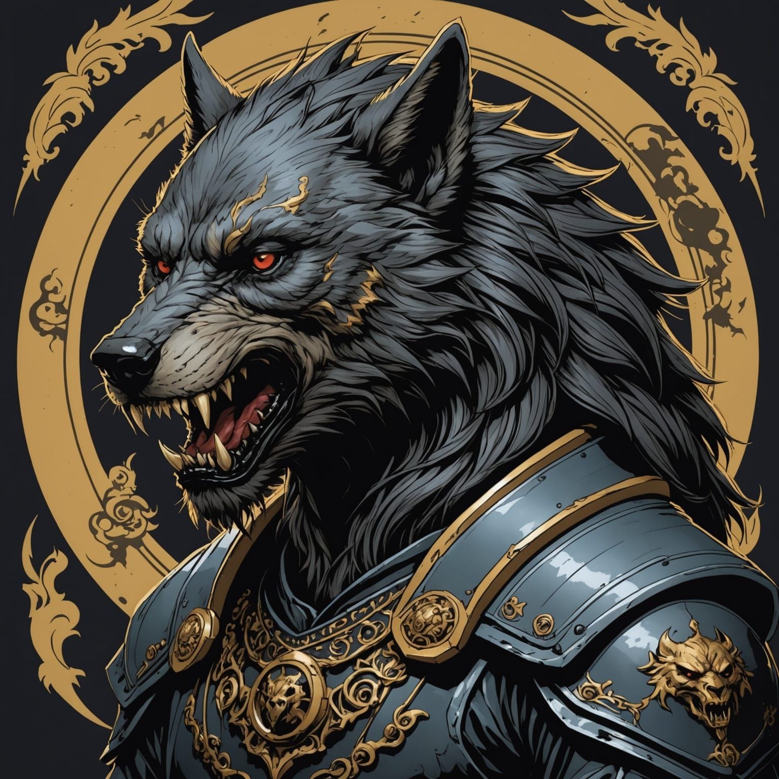 Gothic Werewolf in Dark Fantasy Style