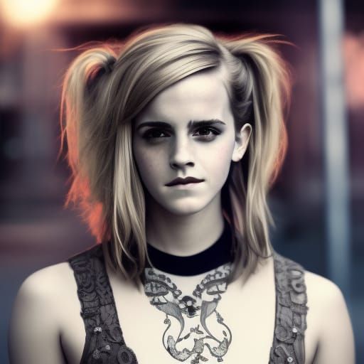 Hyperrealistic Portrait of Blonde Metalhead in HDR