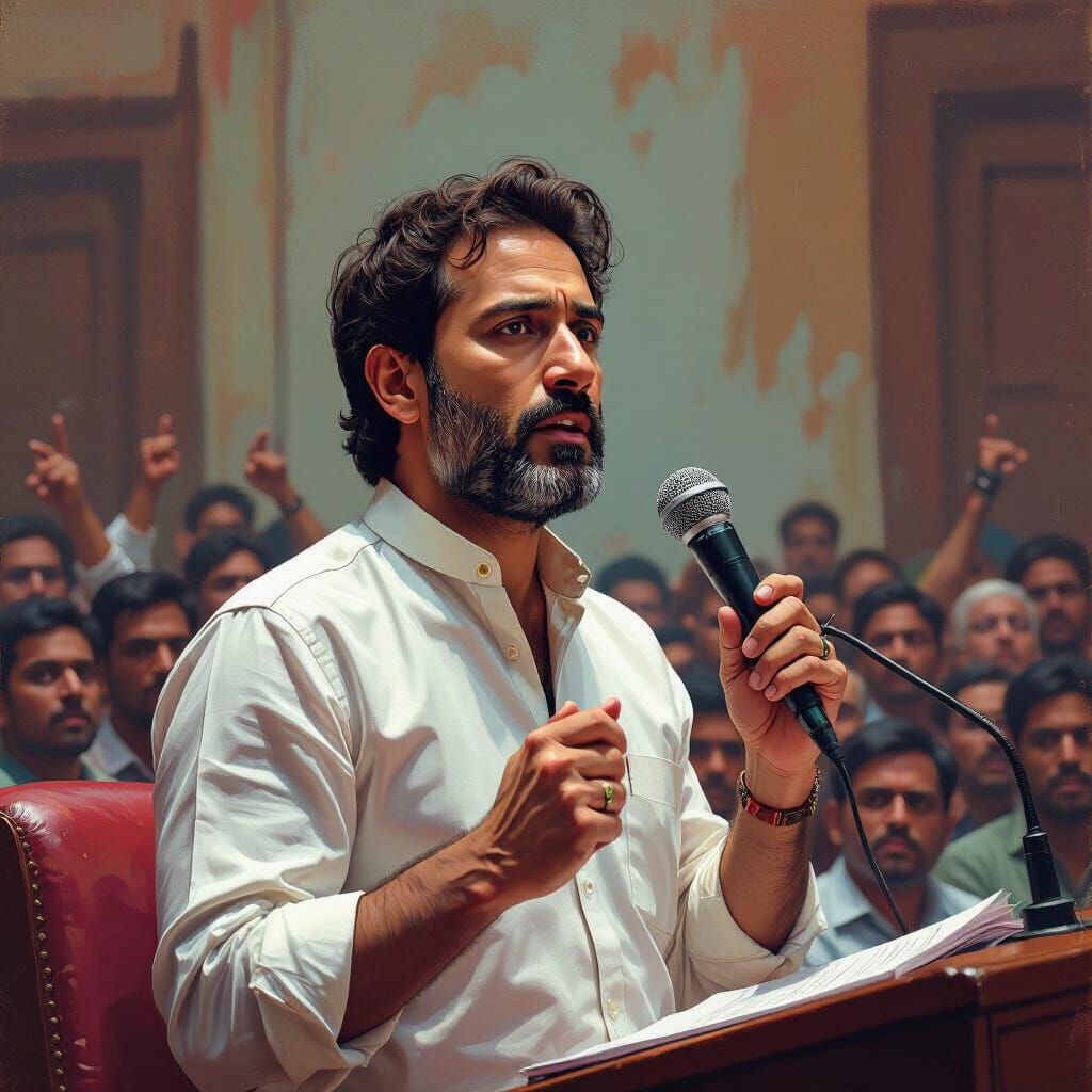 Rahul Gandhi Addresses Parliament: Hyperrealistic Digital Ar...