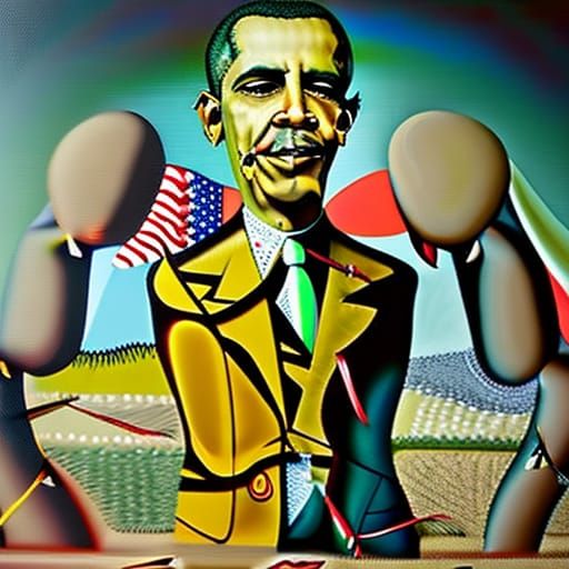 Surreal Portrait of Barack Obama, Salvador Dali Style