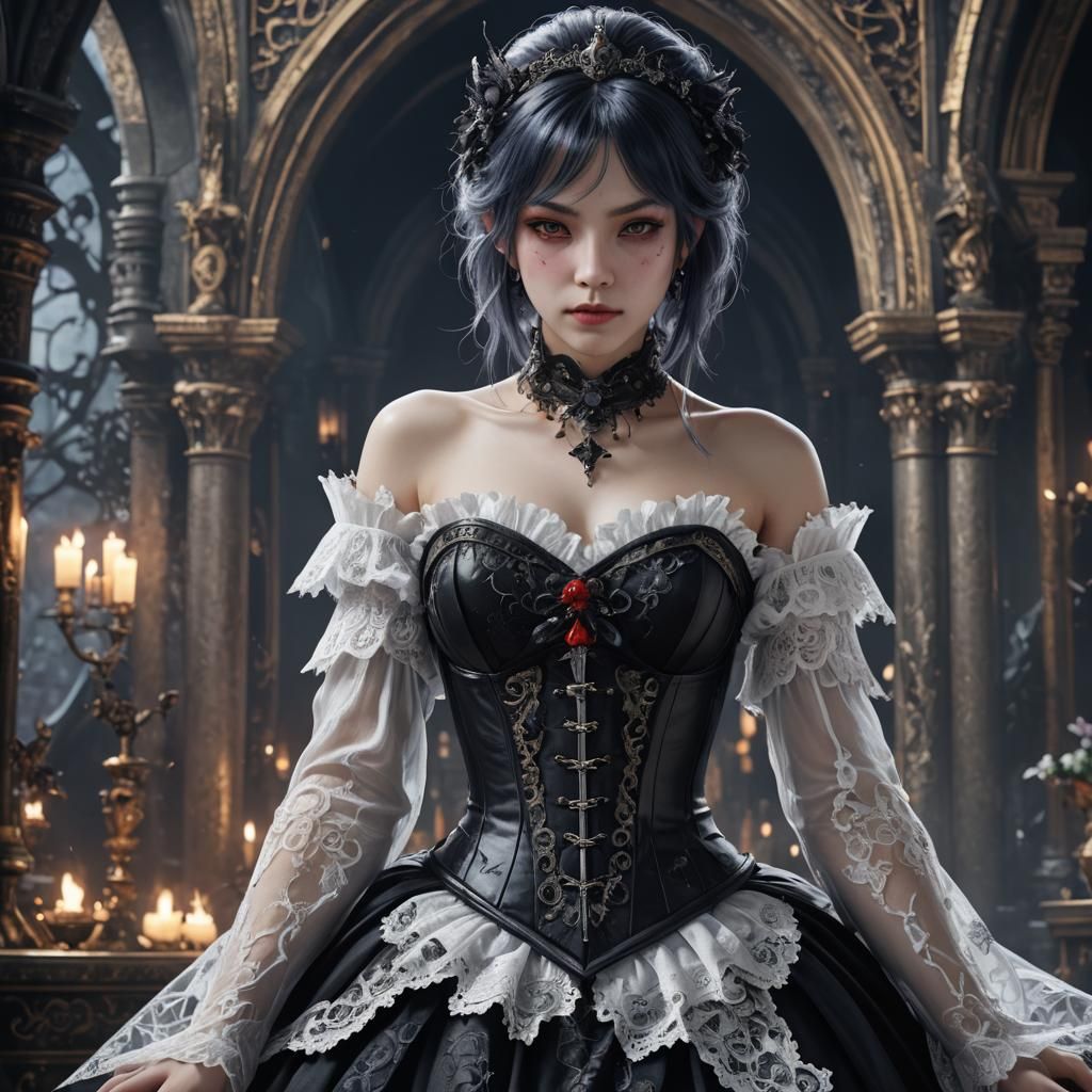 Detailed Portrait of Mizore Shirayuki in Lingerie