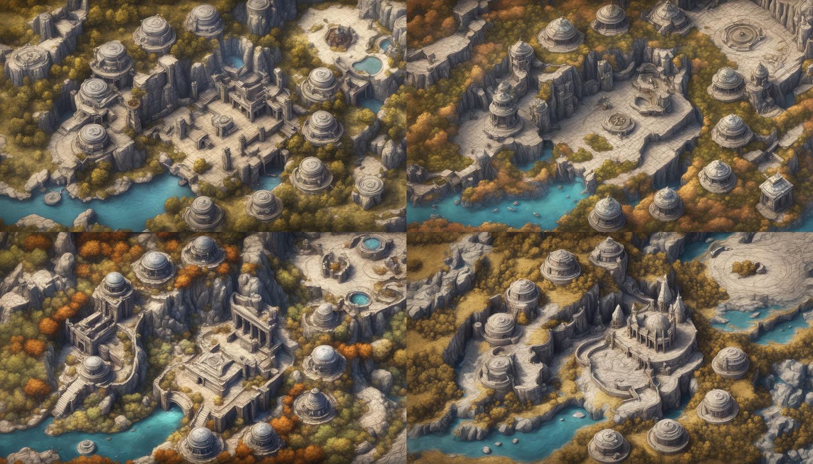 Fantastical Canyon Courtroom with Dragon Symbols