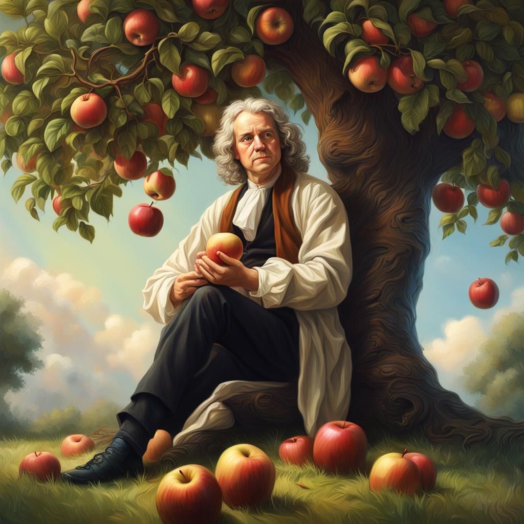 Newton's Apple: Hyperrealistic Concept Art