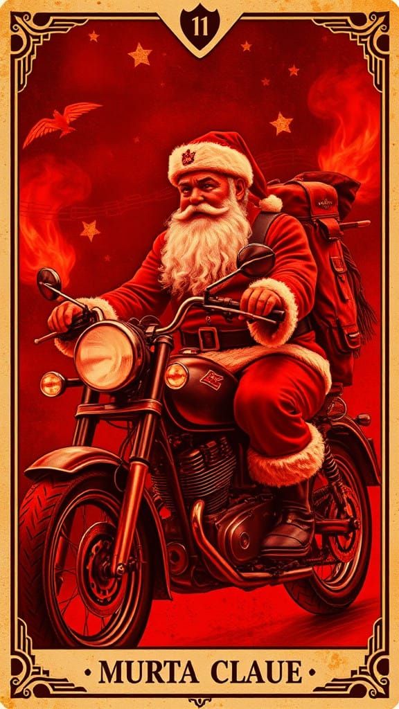 Gothic Dieselpunk Santa Claus Portrait in Art Deco Style