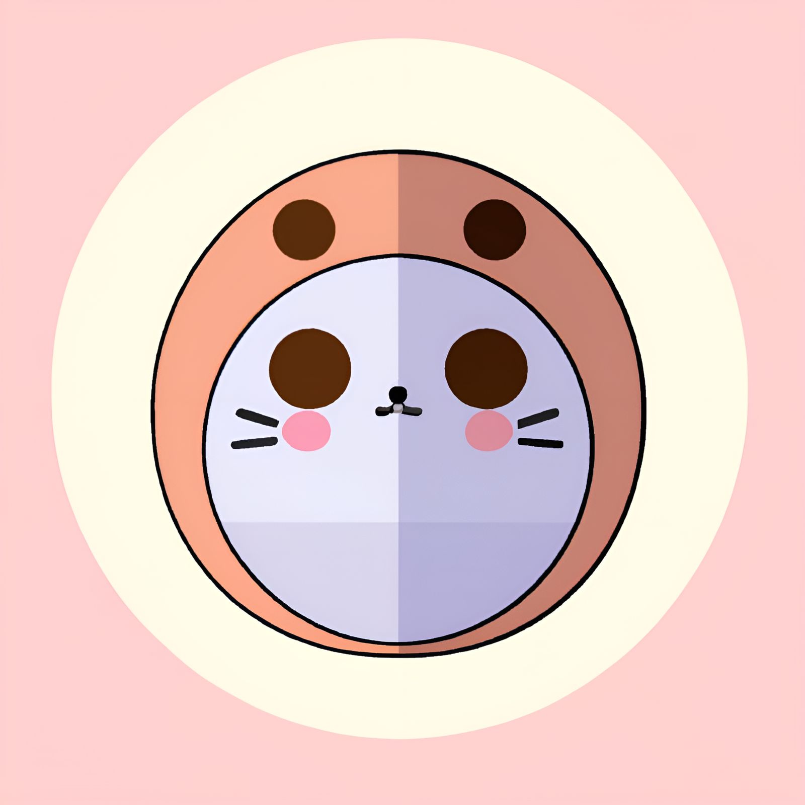 Cute Kawaii Pastel Gray Cat Japanese Daruma Doll With Orange Hat (No Eyes)