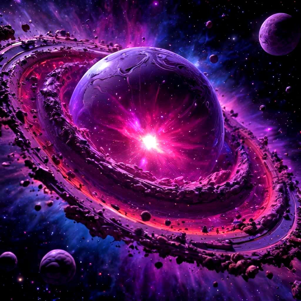 Cosmic Rebirth: Hyperrealistic 3D Universe Spectacle