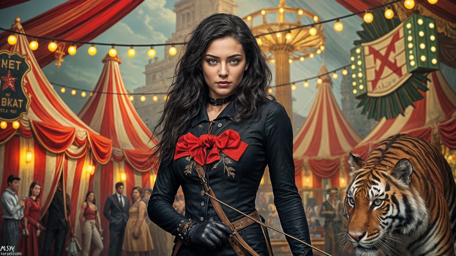 Circus Beauty with Tiger, Dime Novel Cover