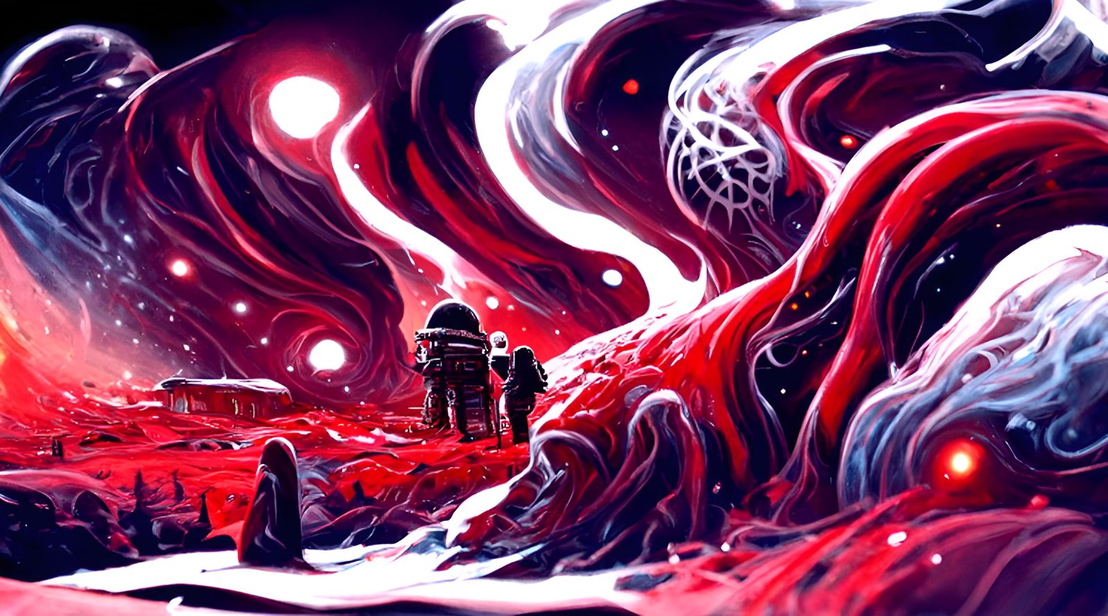 Cosmic Landscape in Expressionist Style