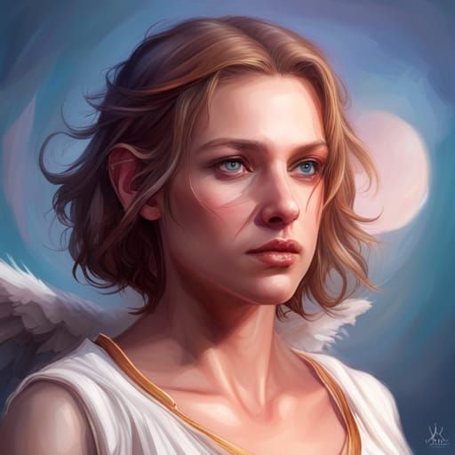 Detailed Angel Portrait in Hyperrealistic Style