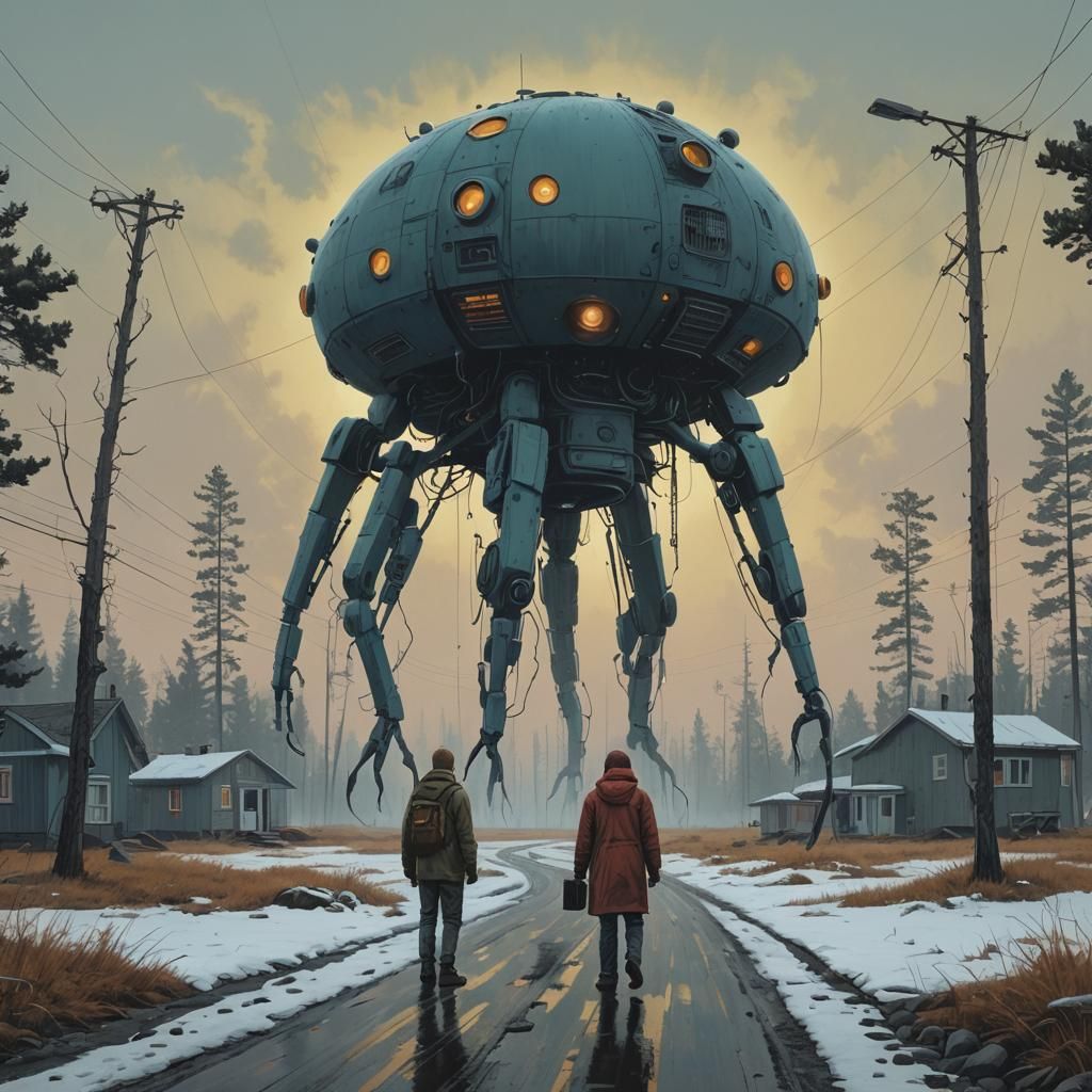 existence of extra-terrestirial life.. Simon Stålenhag folk ...
