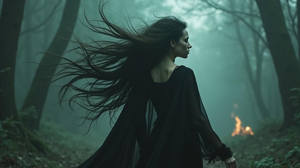 Ethereal Goddess Walks Lovecraftian Abyss