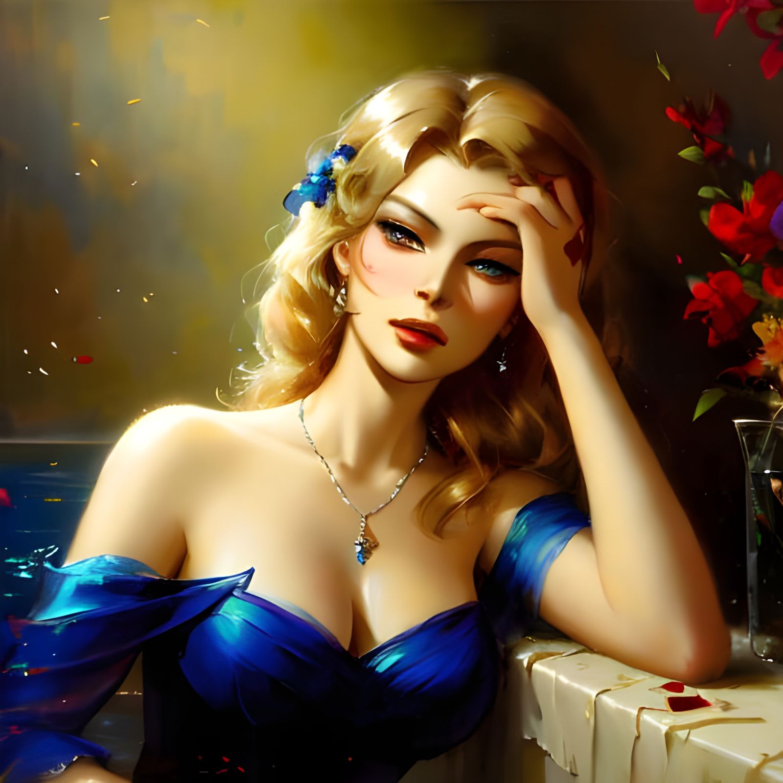 Romantic Film Noir Image in Vibrant Colors