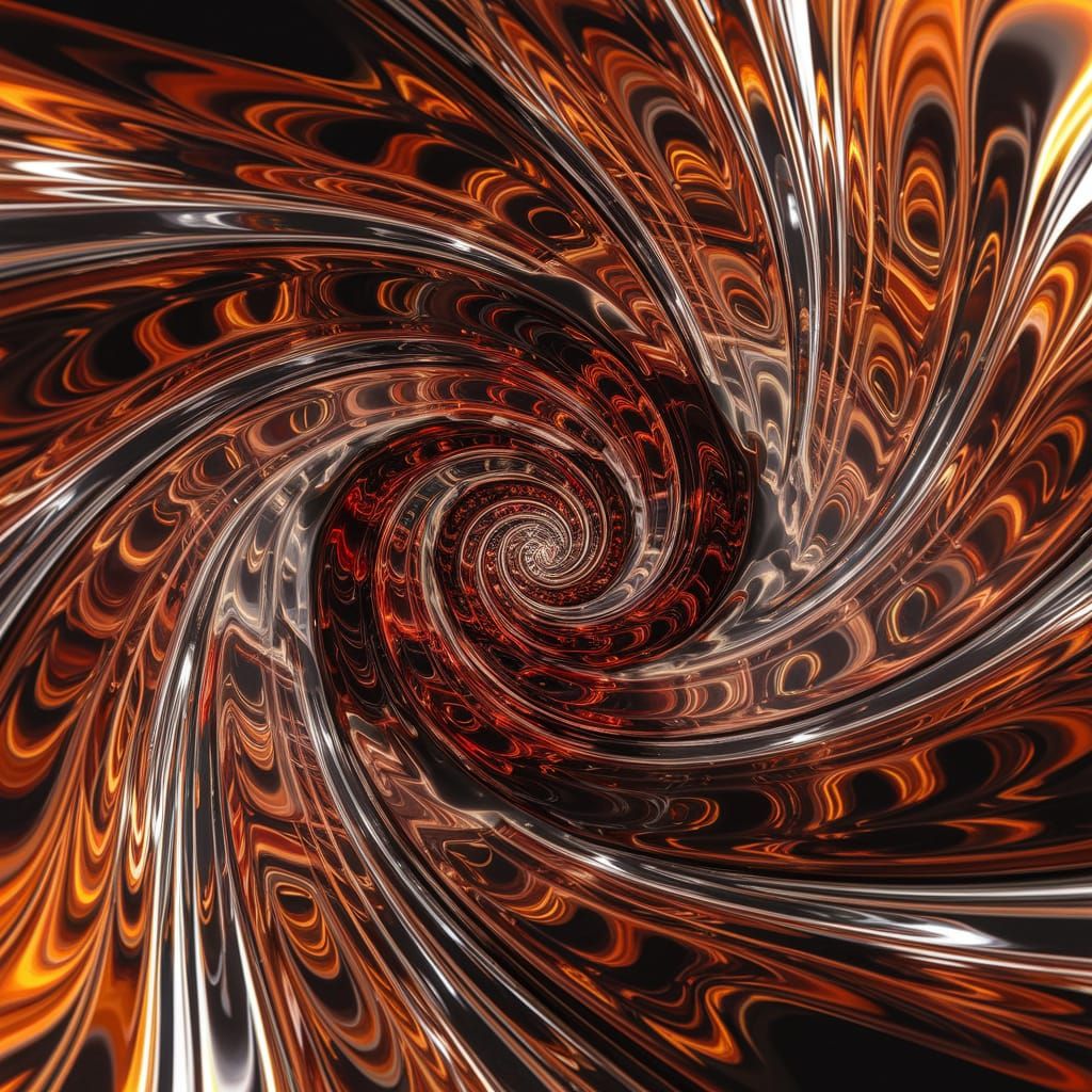 Epicycloid Molten Amber - Explosions of Glitterglass Distort...