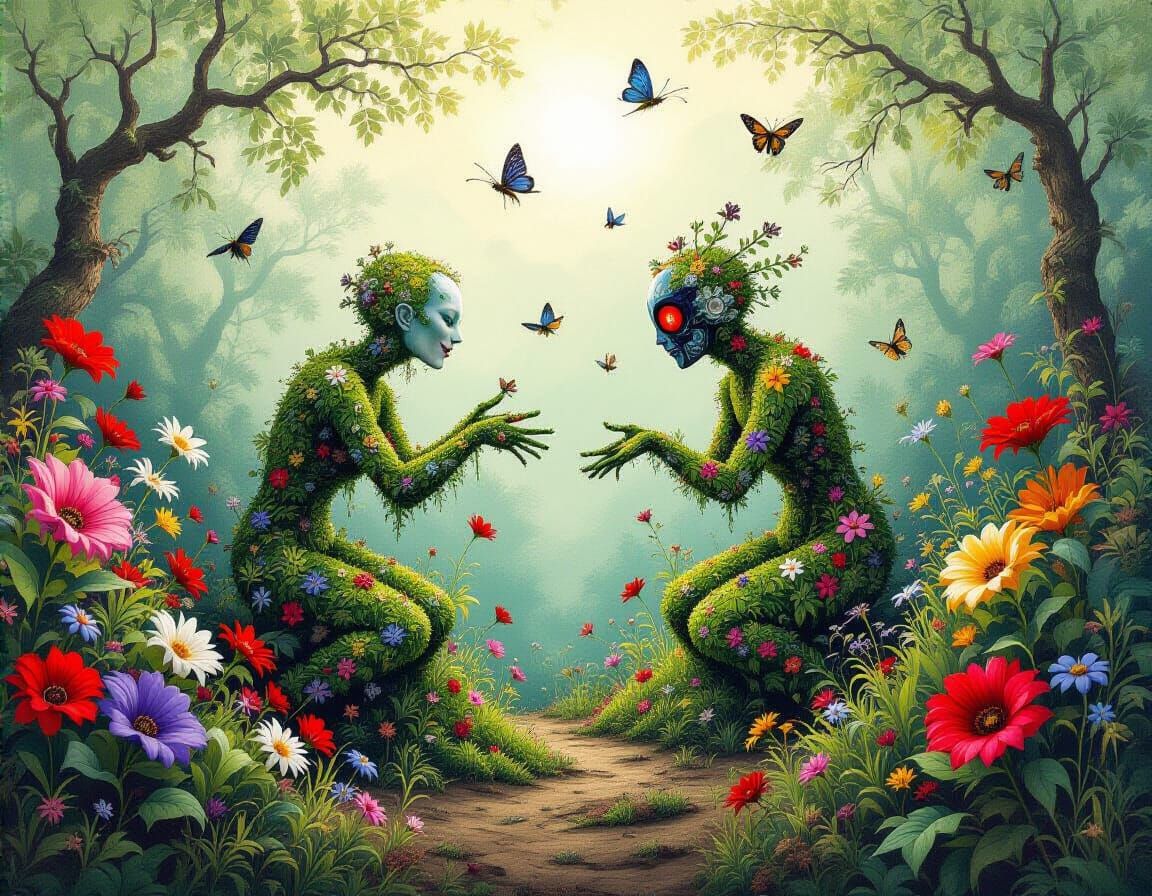 Surreal Androgynes Dance in Entangled Landscape