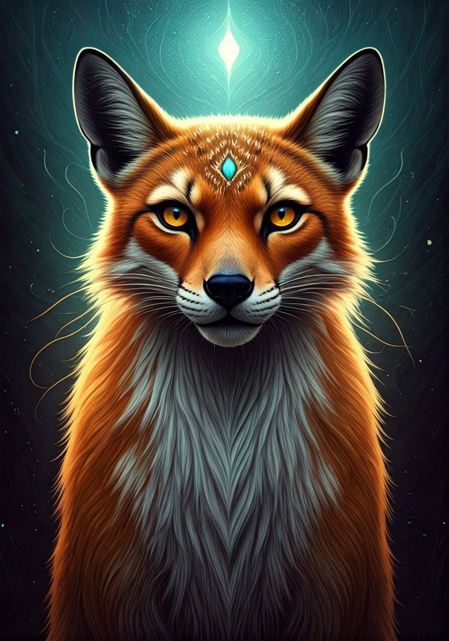 Spirit Animal Familiar in Surrealist Style