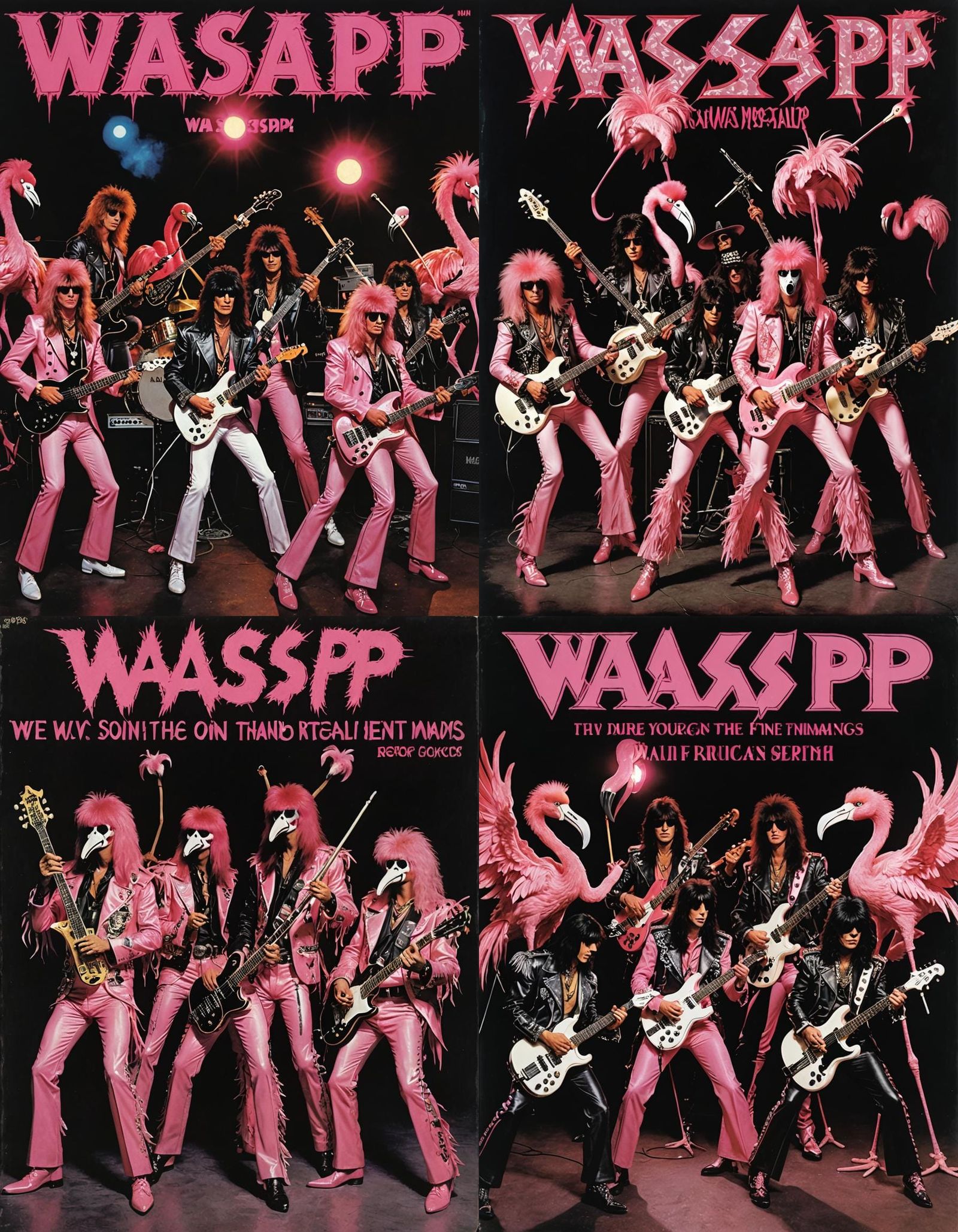 Album Cover for the band W.A.A.S.S.P.P. Showing four heavy m...