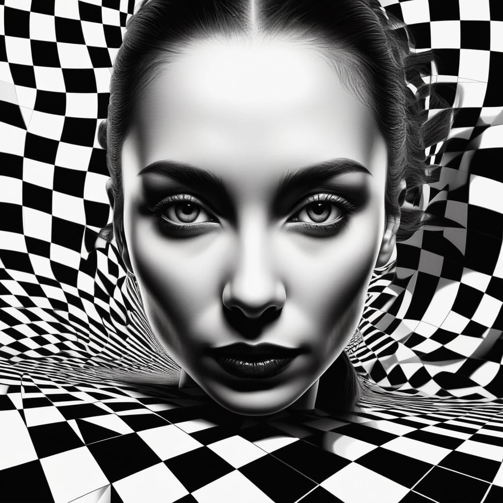 Op art portrait