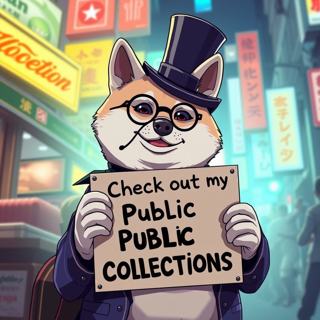 Albino Shiba Inu Promoter in Anime Style