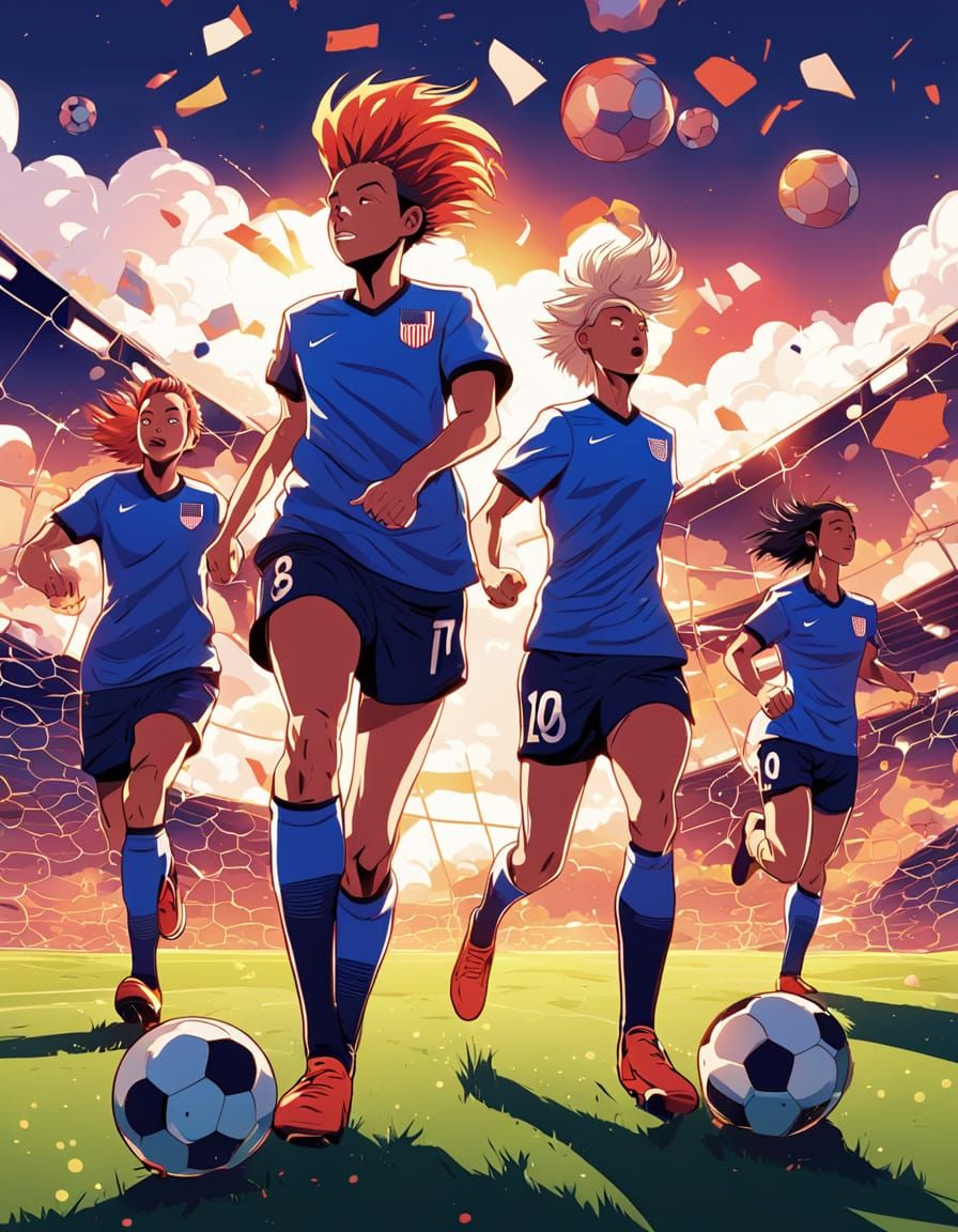 Anime Soccer Player in Action: Vibrant Sports Art