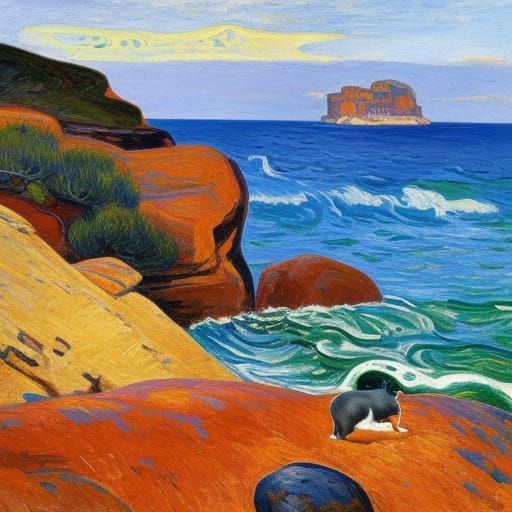 Rocky Balboa Coastline: Expressionist Carved Portrait