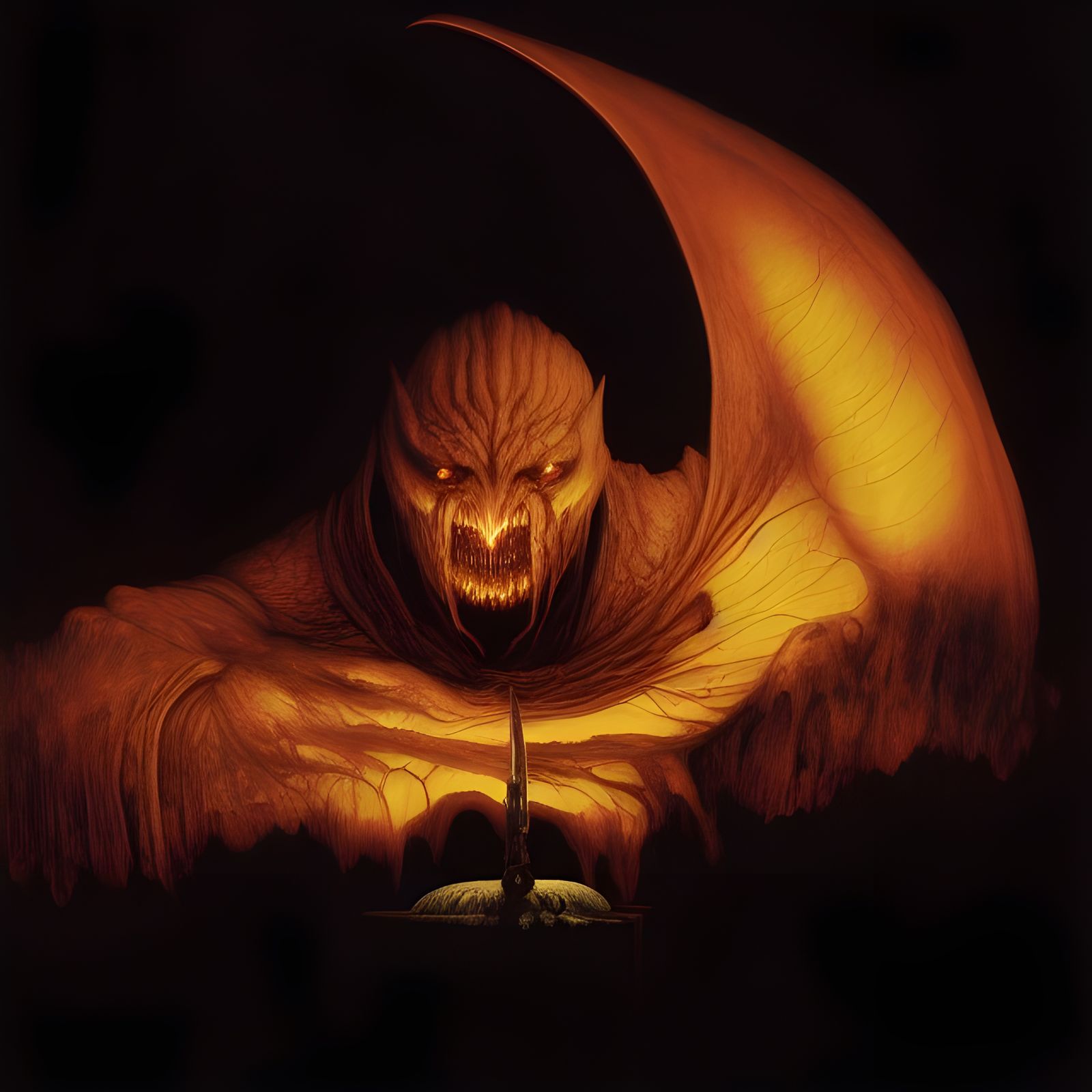 Balrog and Sauron: A Dark Fantasy Scene