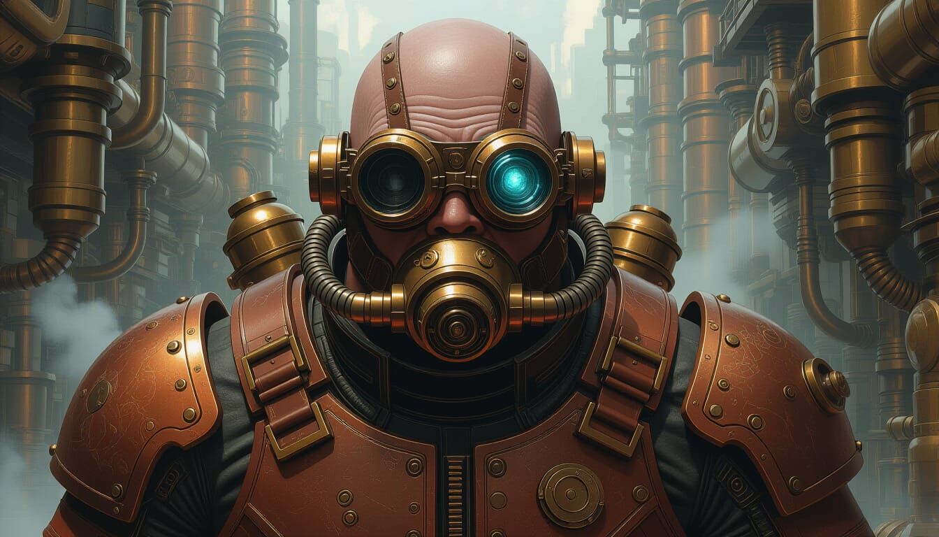 Steampunk Cyclops with Brass Machinery