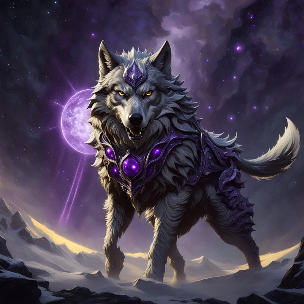 Black and Grey Werewolf Warrior in Dark Fantasy Style