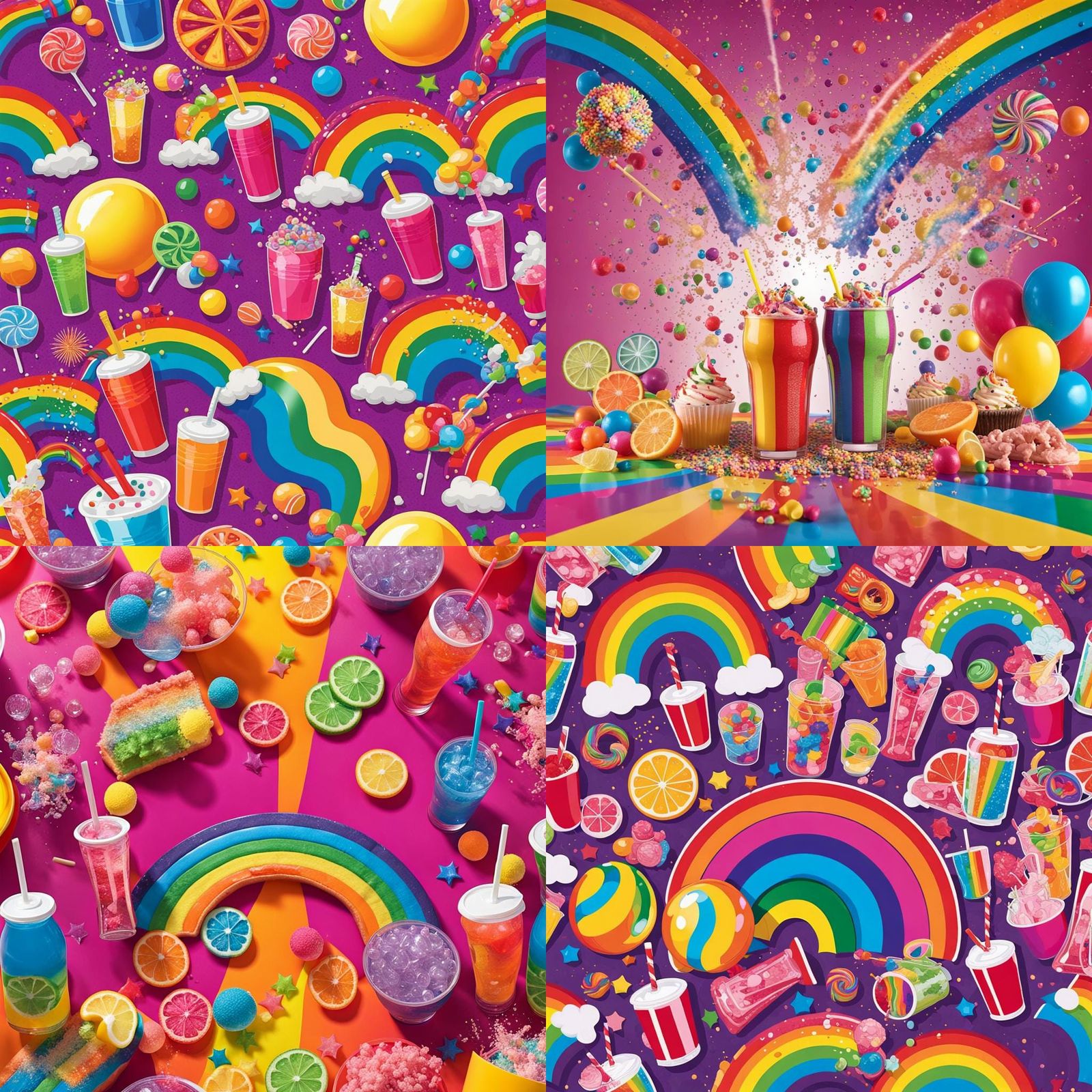 Rainbow Soda Entertainment Park in Pop Art Style