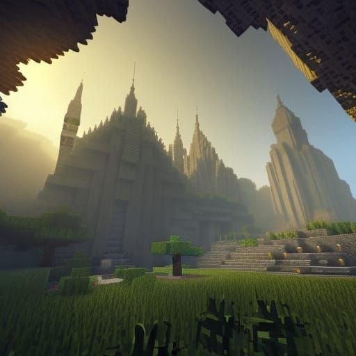 Minecraft Dark Fantasy Concept Art in 8k