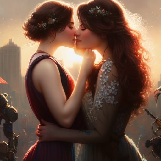 Romantic Portrait with Engagement Ring in Expressionist Styl...