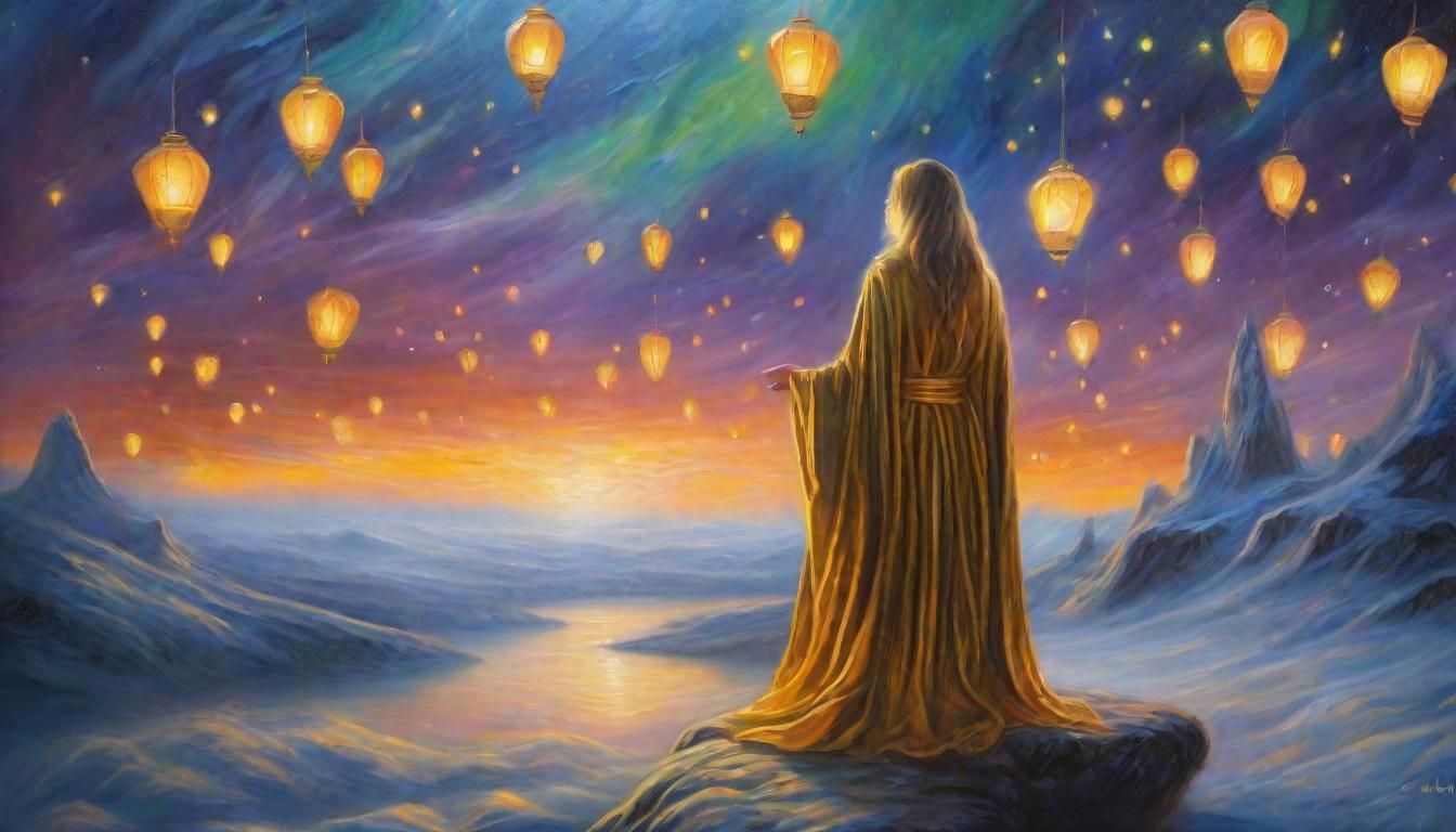 Ethereal Fantasy Dreamscape: Wayfarer's Mystical Meditation