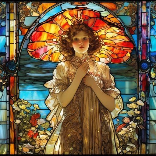Striking Stained Glass Portrait