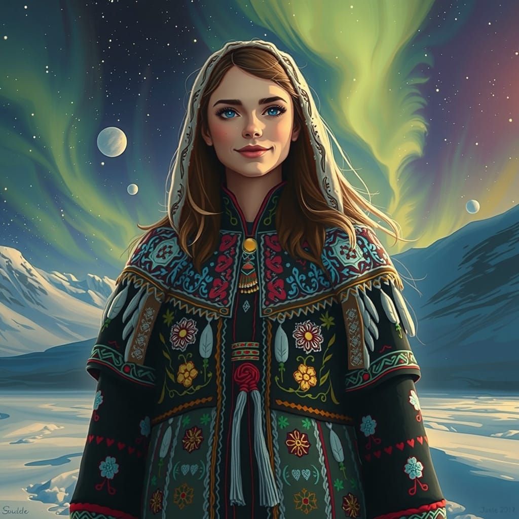 Stunning Saami Princess in Ethereal Beauty