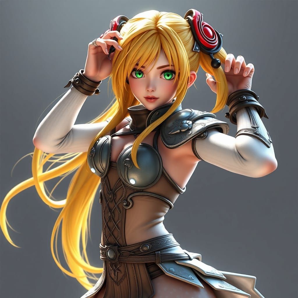 Rikku from Final Fantasy X in 3D Anime Art