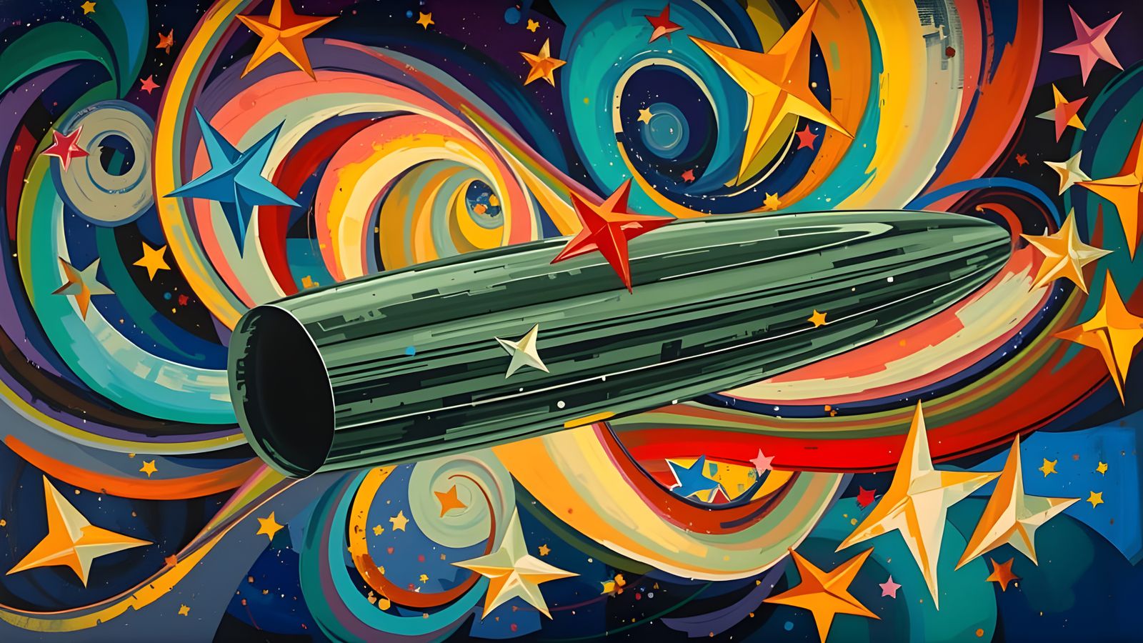 Vibrant Abstract Expressionist Vortex of Color and Texture