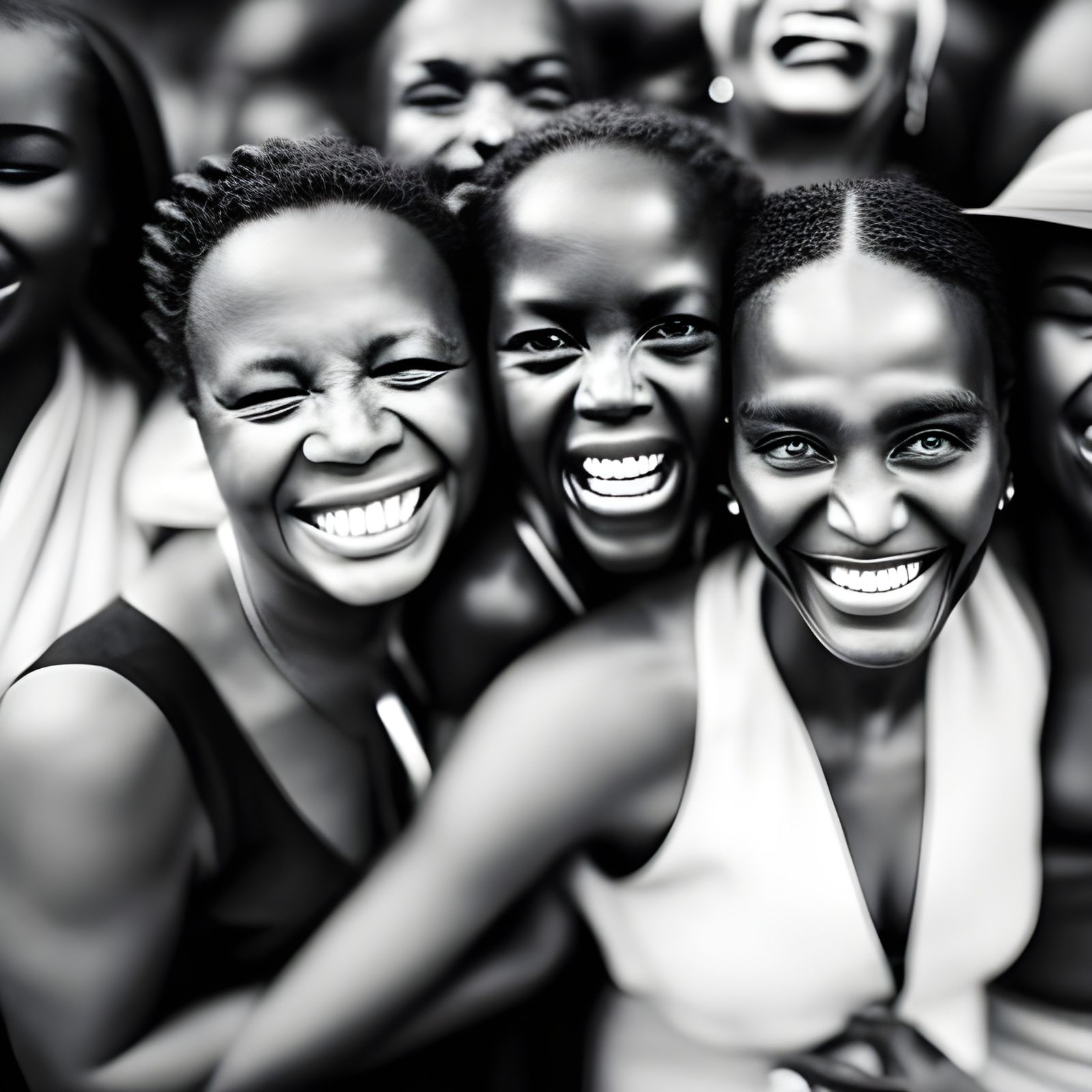Smiling Black Women Friends Portrait