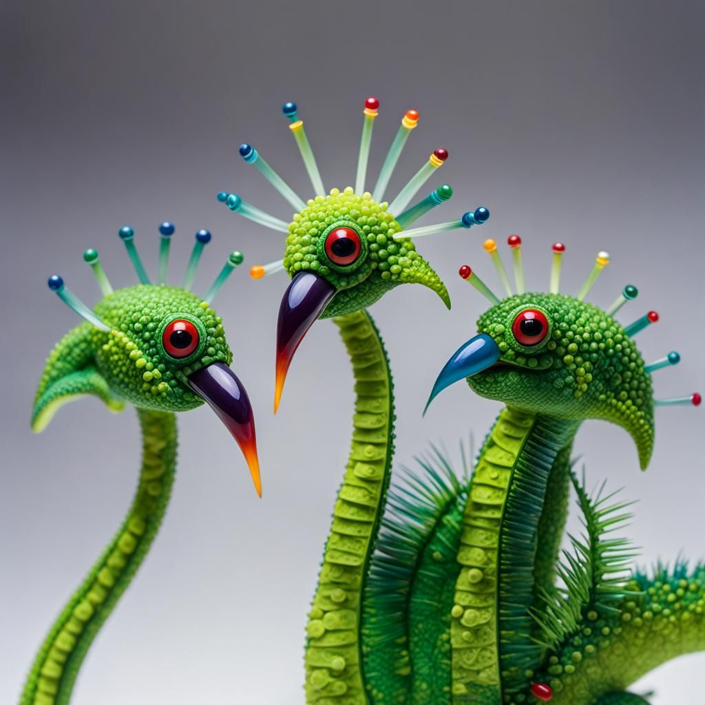 Nightmare Moss Creature Bobblehead with Fractal Elements