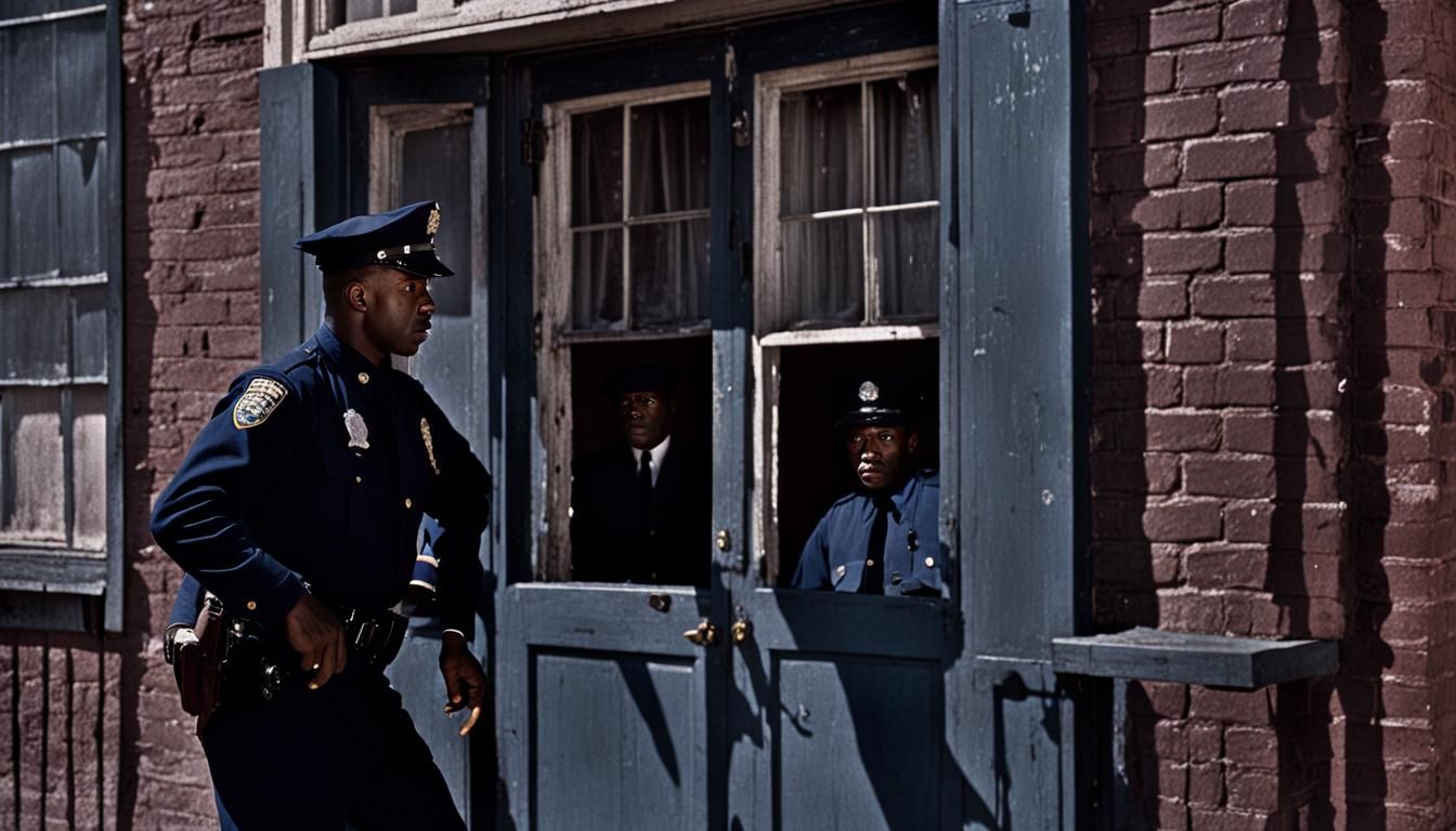 Cops Raid Apartment in Cinematic Photo