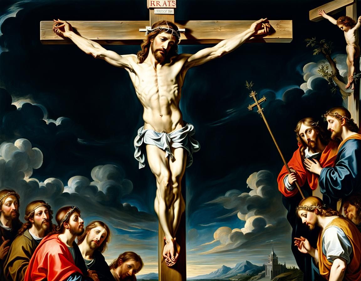 Christ on the Cross: Academic Art with Renaissance Elements
