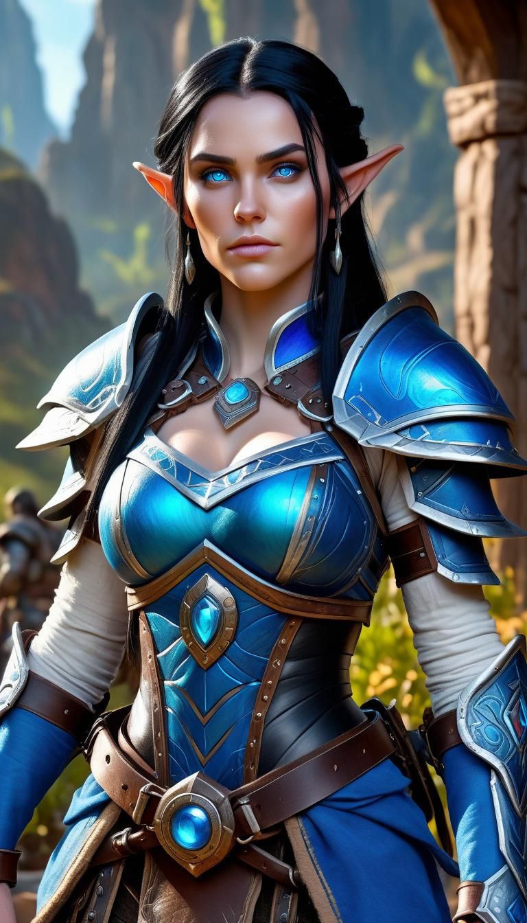 Elf Ranger in Warcraft Style, Hyperrealistic 8K
