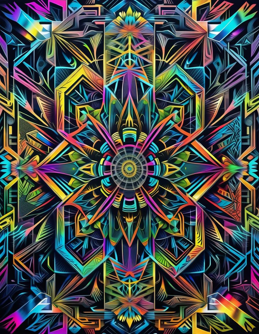 Abstract geometric psy-art  , 15mar24